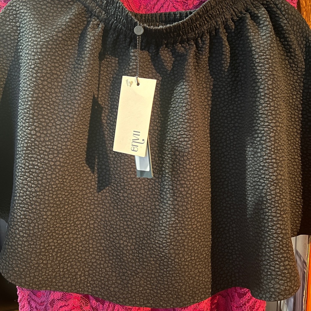 HOT SALE!   envii  NWT black texture skater skirt XS FROM EUROPE NWT